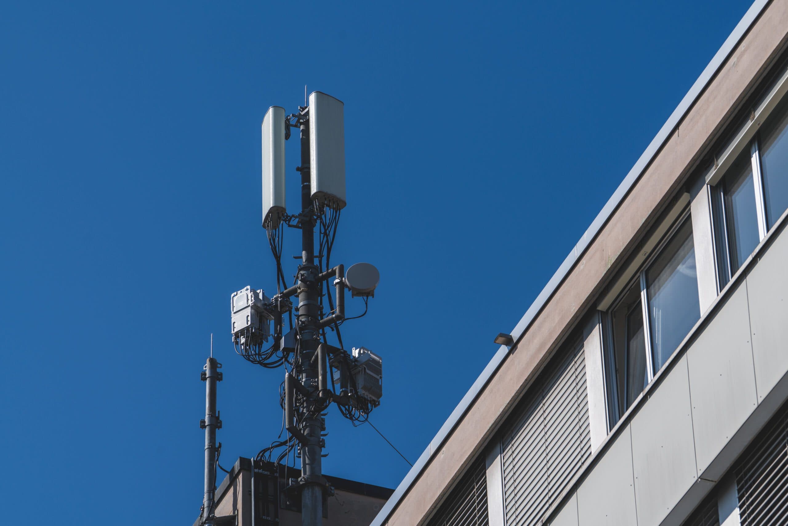 Wireless Connectivity device on a building in a city